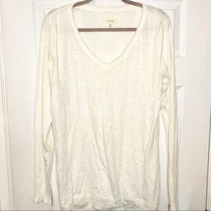 Anthropologie Pure+Good 100% Cotton White Long Top large